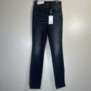 3x1 Womens 23 Authentic High Rise Straight Denim Jeans Raven Night W3SA10921 NEW